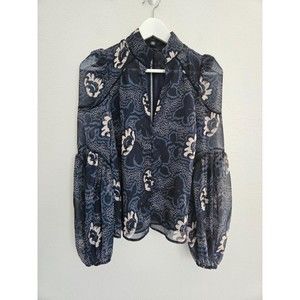 Ted Baker Bernot Floral-print High-neck Blouse Size 1 US4